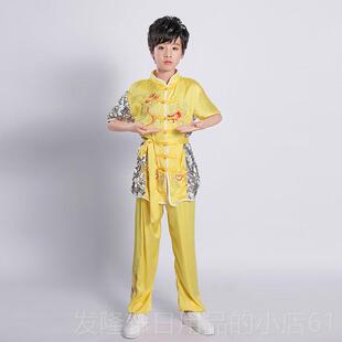 高档儿武术表演服装试绣龙中小学生端比赛组考表演服装成人童高表