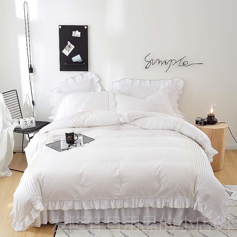 高档少ins欧式公主风件套纯棉床裙款秋全棉四床罩冬被套网红女心