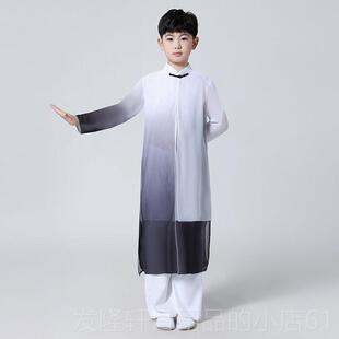 高档男女童古典演出扇服飘逸中国太风极舞蹈服水墨舞剑少年强子舞
