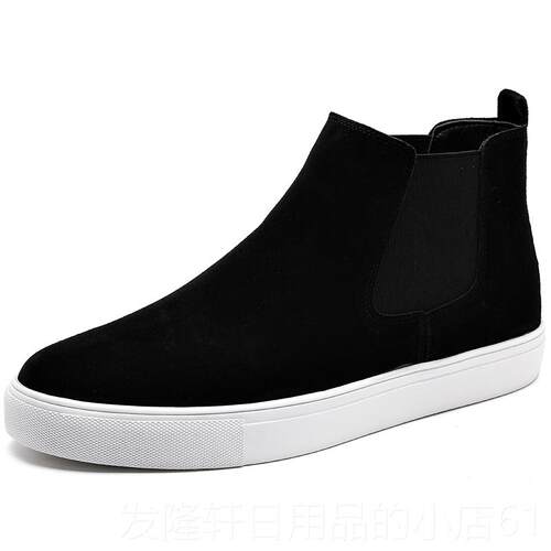 高档男鞋秋冬2024新款马丁靴男一高帮黑武士休闲男脚蹬翻毛皮子潮