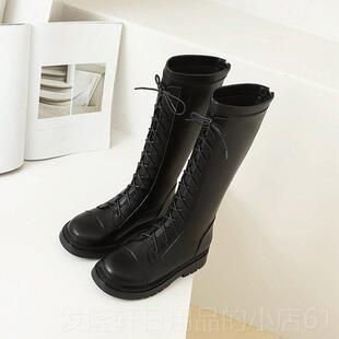 高档女童长靴子024秋冬季白色高筒丁演靴走2秀出单靴儿童马靴公主