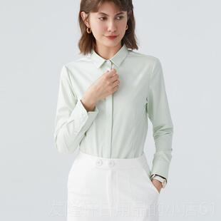 宿·女色衬衫长袖气质业装修身高端工作职服正白装面试商务寸