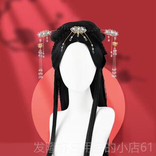 高档宋制明制古装整顶头套式汉服发发女古古典全套假头风长直造型