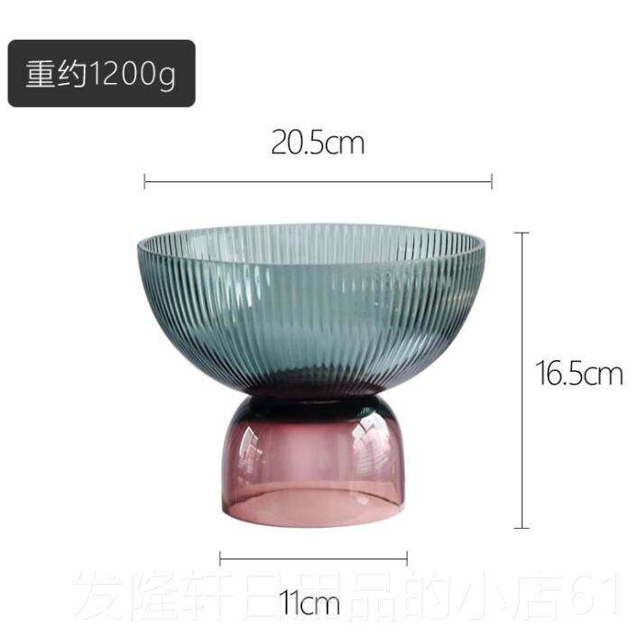 高档网红水果盘美式意奢风干果零盘子欧式食家用奢轻华玻创璃果盘