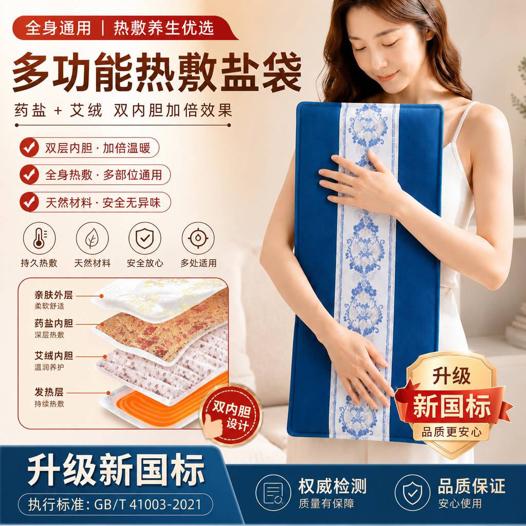 粗盐海盐电加热热敷包｜草本全身