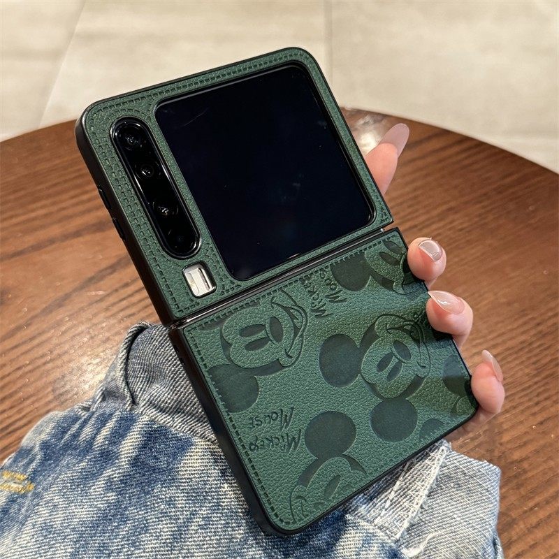 适用华为purax手机壳新款绿色卡通米老鼠PuraX典藏版折叠屏保护套PURAX高级感全包防摔皮质外壳小众女款超火