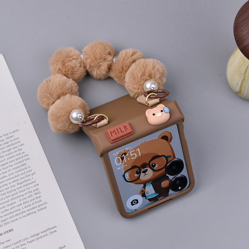 适用小米mixflip手机壳荣耀magicvflip2中轴全包壳膜一体防摔保护壳华为purax斜挎毛绒腕带带外屏膜外壳