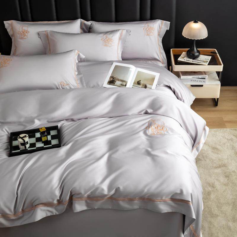 新款轻奢天丝棉四件套亲肤丝滑素色绣花床品夏季柔软高端床上用品,五金/工具,五金工具箱/五金收纳箱,淘宝优惠券,粉丝福利购,淘宝优惠卷