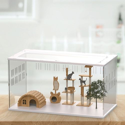 芦丁鸡饲养箱仓鼠爬虫繁殖笼宠物鸡笼育雏养殖笼全透明造景房子