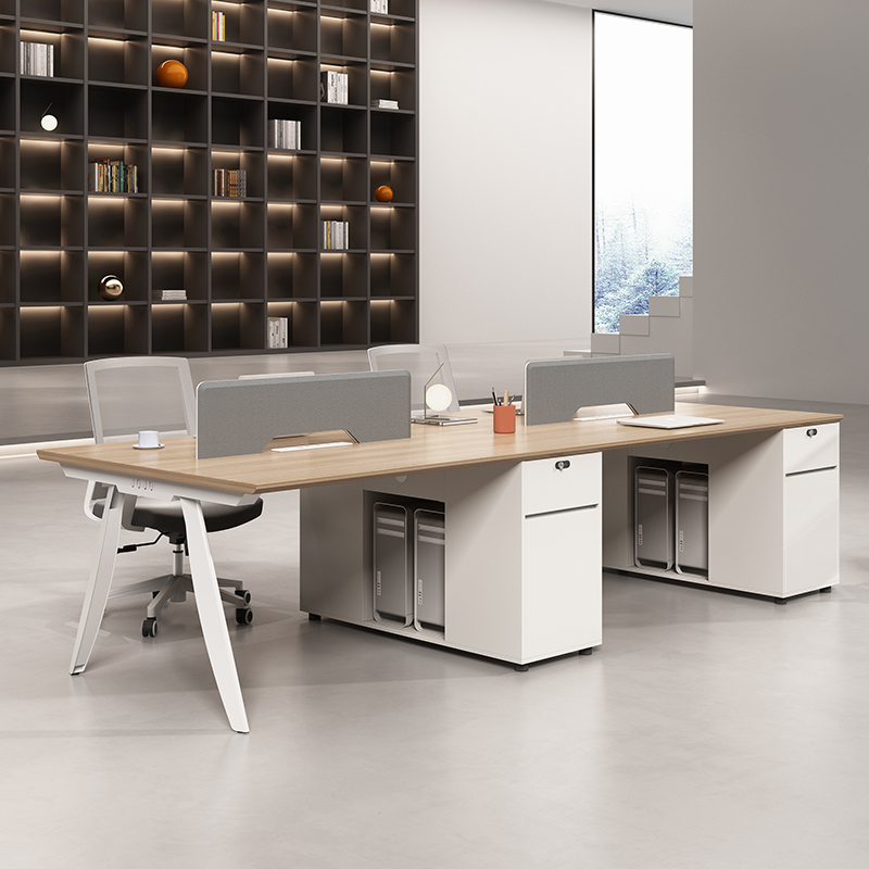 斜边工艺 办公室桌椅简约现代四人位职员办工桌子4 6人位组合家具