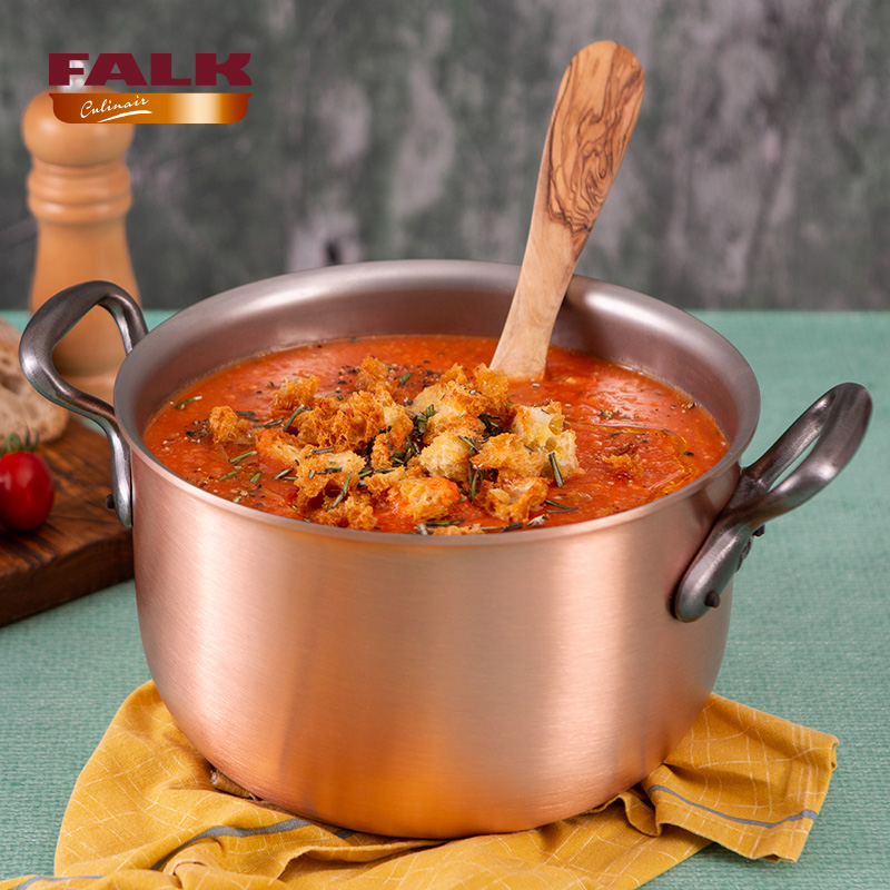 比利时进口Falk高导热铜锅双耳汤锅大容量加厚燃气炖锅煮粥锅家用