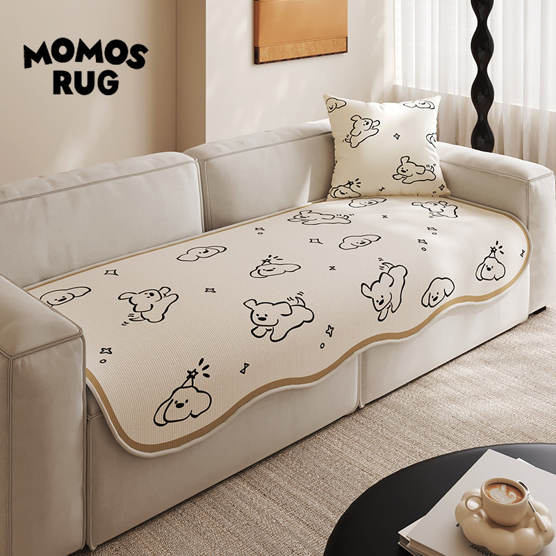 momosrug线条小狗四季通用沙发垫雪尼尔防滑可机洗定制氛围感坐垫,居家布艺,沙发垫,淘宝优惠券,粉丝福利购,淘宝优惠卷