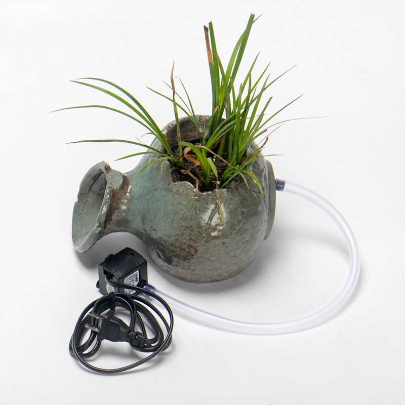 开口陶罐水循环过滤流水罐子古法养鱼罐子摆件水缸造景装饰流水器