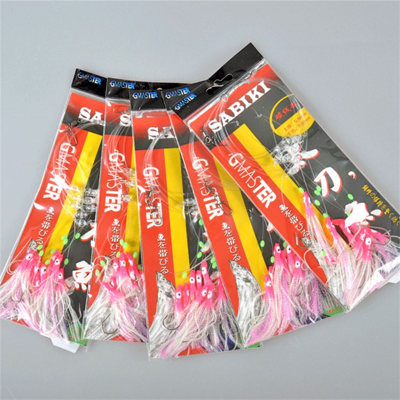 带鱼碳线串钩夜光UV荧光仿真鱿鱼仕挂海钓荧光丝诱鱼专用带鱼钩