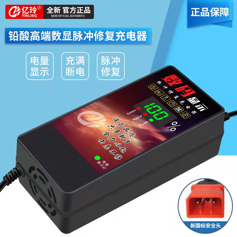 可人电动车充电器48V电瓶车60V智能新国标两轮72伏铅酸电车非原装