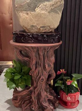 花架中式花盆架子室内客厅阳台复古花几盆景仿木落地底座装饰摆件