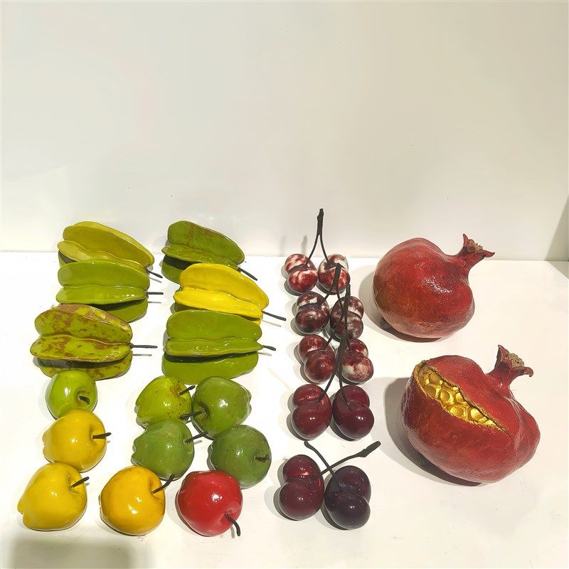 现代陶瓷杨桃樱桃小野果凉薯南瓜样板间摆件饰品