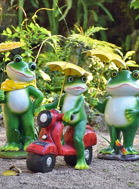 仿真青蛙摆件幼儿园林景观花园装饰庭院别墅造景创意卡通动物雕塑