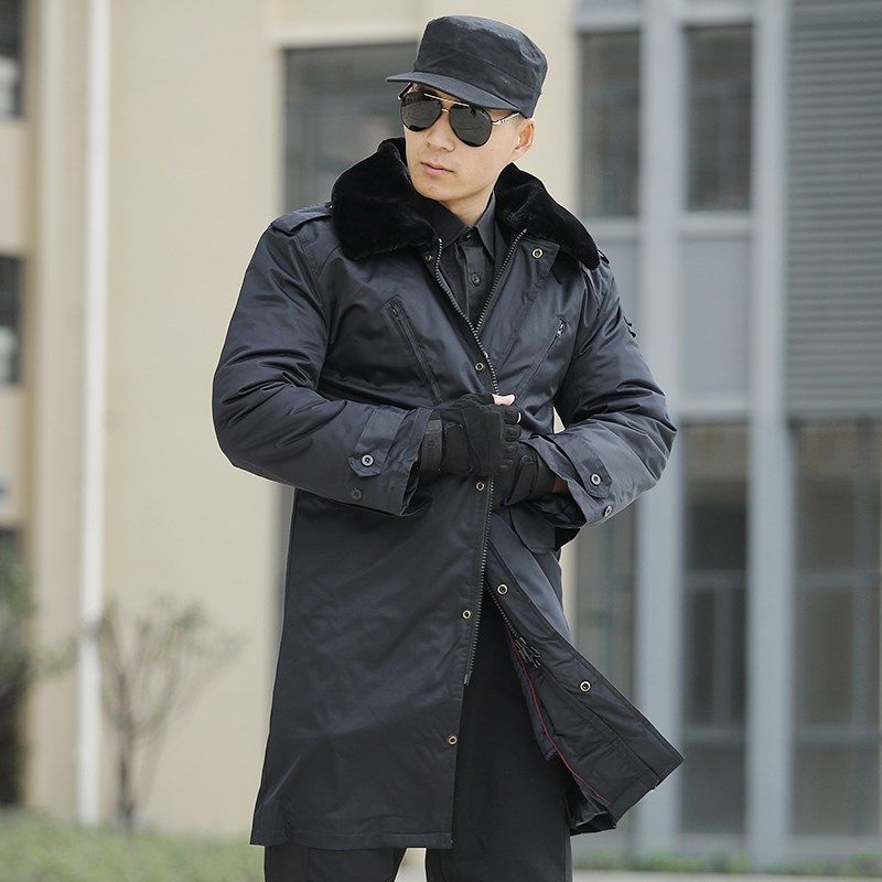 军棉大衣男加厚冬季棉服防寒服保安中长款多功能棉衣收腰军大衣