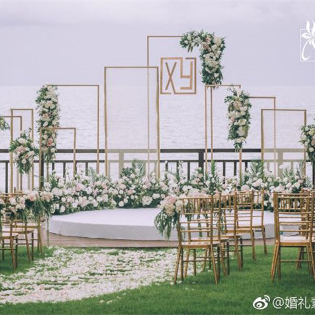 婚庆道具铁艺几何长框背景架子 长方体框架屏风 舞台摆件装饰拱门