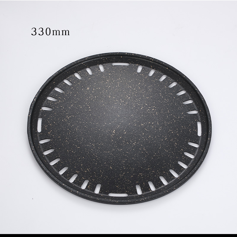 330mm韩式烤盘碳烤炉煎肉盘炭火烧烤盘商用烤肉盘篦子圆型不粘煎