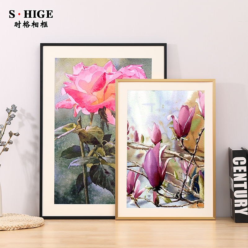 铝合金画框装裱挂墙定制a4卡纸装饰水彩任意尺寸简易金属A3边框架