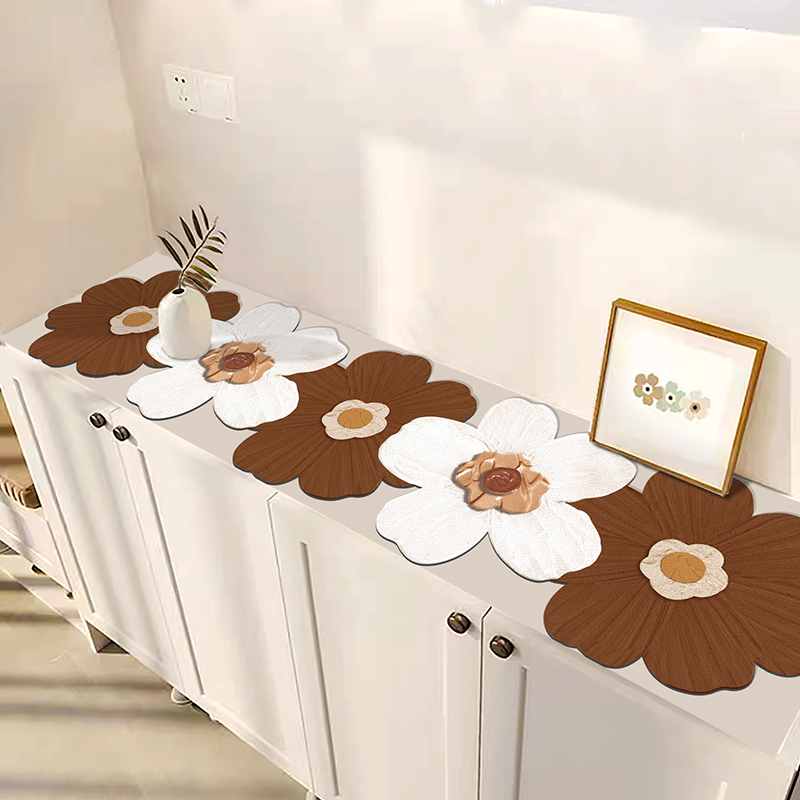 花朵鞋柜台面垫子玄关餐边柜垫免洗桌布防水桌垫茶几电视柜保护垫