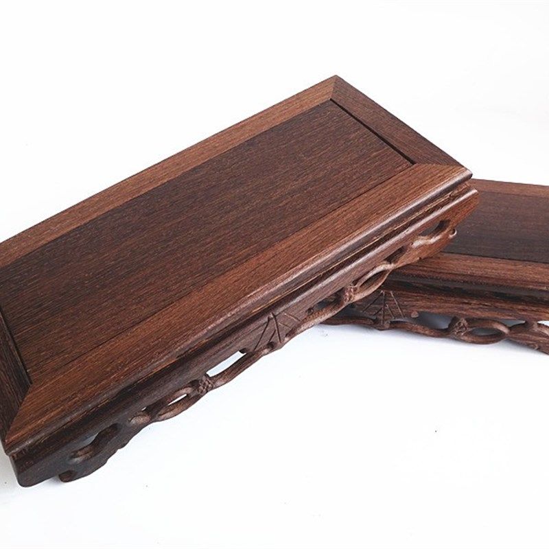 红木玉器雕奇石工艺品摆件玉石底座鸡翅木套长方形装饰品摆件底座,家居饰品,木雕,淘宝优惠券,粉丝福利购,淘宝优惠卷
