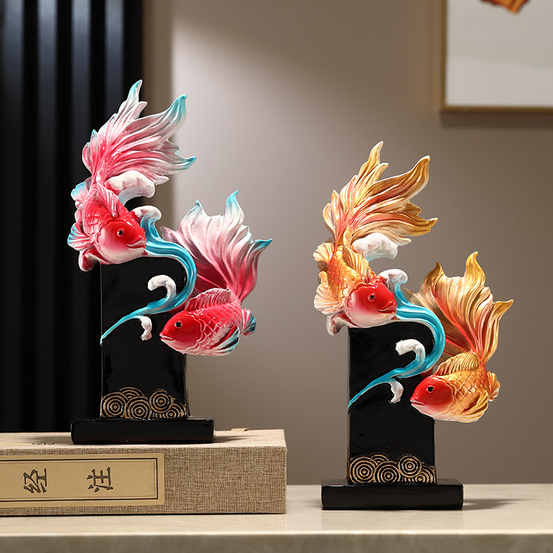 年年有余办公室桌创意锦锂鱼玄关酒柜电视柜如鱼得水装饰工艺礼品,家居饰品,装饰摆件,淘宝优惠券,粉丝福利购,淘宝优惠卷