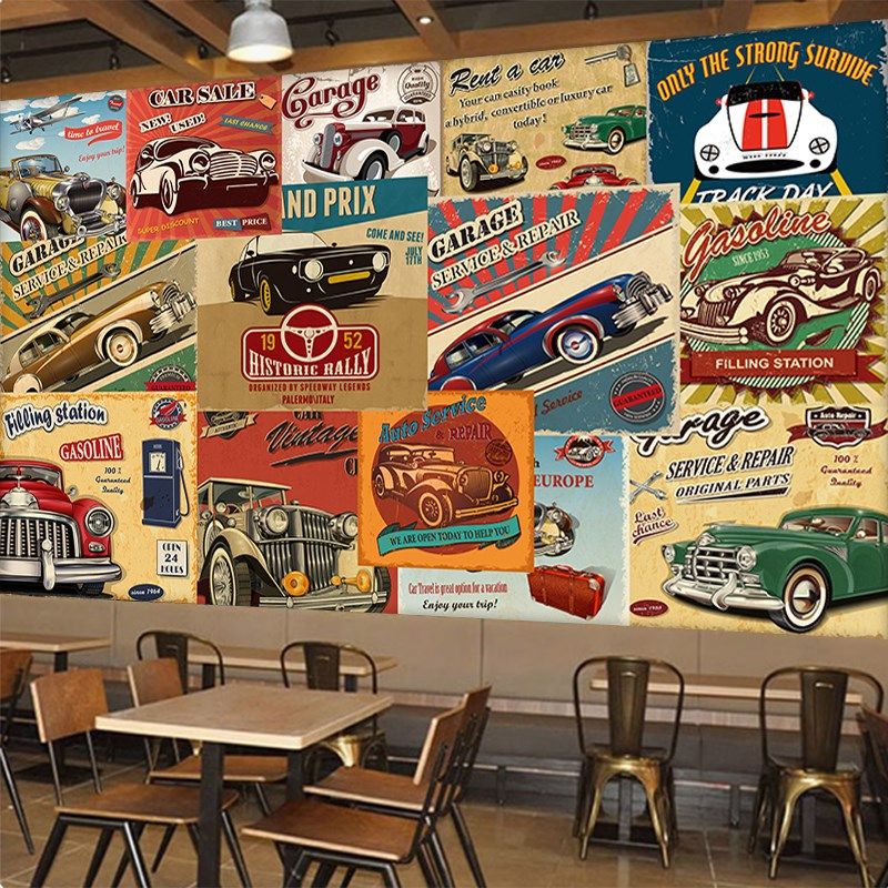 工业风精酿啤酒屋贴纸酒吧工装汽车背景壁画复古餐吧餐厅自粘壁纸,家居饰品,软装墙贴,淘宝优惠券,粉丝福利购,淘宝优惠卷