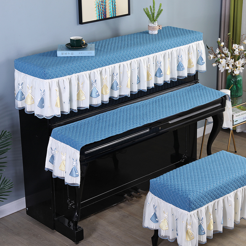 钢琴罩半罩子全包儿童现代简约桌布垫琴披盖布防尘全罩电子琴盖布