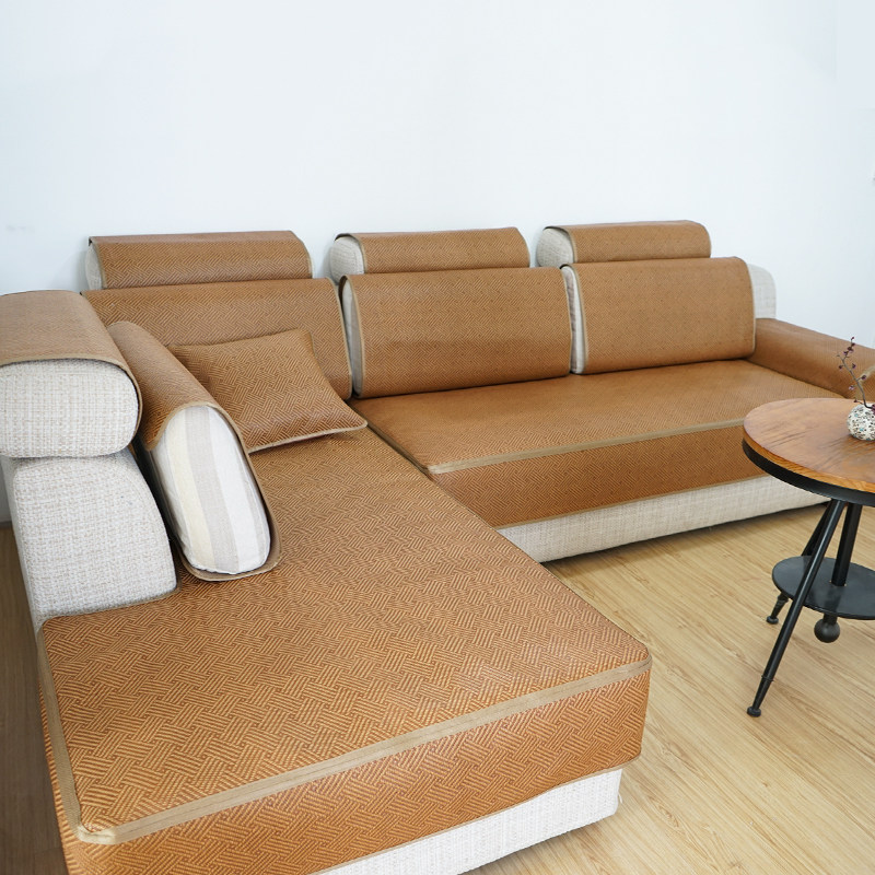 夏季凉席藤竹冰藤防滑沙发垫藤席全包沙发笠沙发罩套夏天凉垫定做