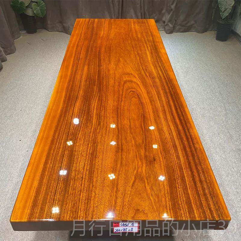 正品树脂河桌奥坎原木实木大板茶桌流轻奢茶几1米8简办公约桌胡桌