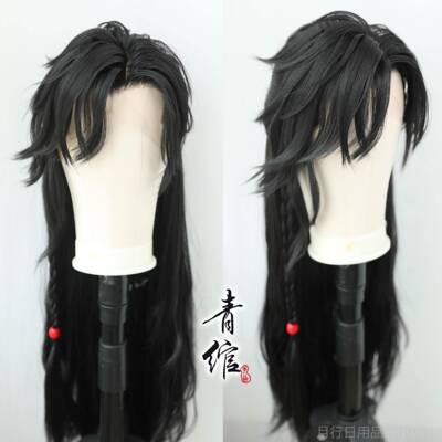 正品青风前绾古钩汉服蕾丝COS花城男造型假发头套手整顶萧策安贴