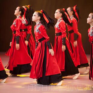 正品儿童雪表龙古舞表演服装女扇舞阴典九州运动服装古装小柯式演