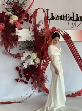 定制婚庆彩红色竹排竹制品长竹编竹片竹篾条花艺装饰材料创意造型