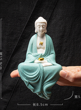 禅意如来中式手工白瓷观音家居玄关客厅工艺品创意装饰品桌面摆件