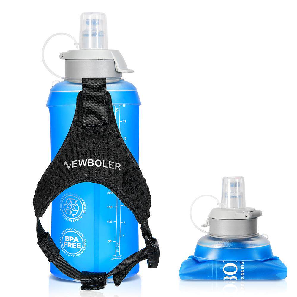 500ML手握便携运动软水壶大开口马拉松跑步折叠户外手持水袋