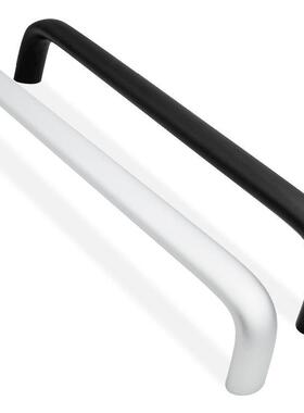 工业铝合金黑圆拉手机箱机柜门把手面板椭圆U型加长提手LS516-2A