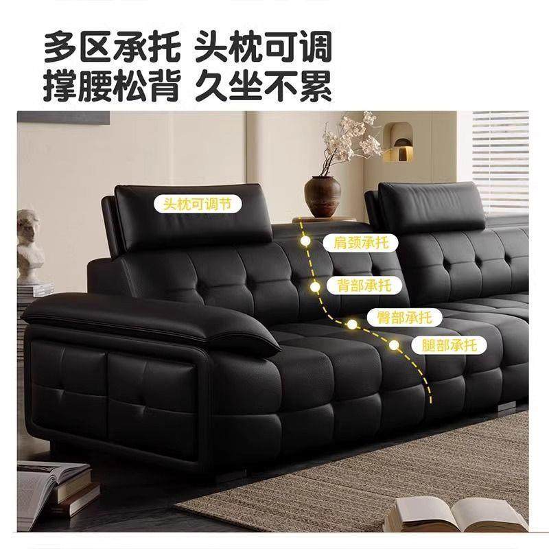 新款劳伦斯沙发轻奢意式极简客厅设计师别墅大小户型皮艺沙发