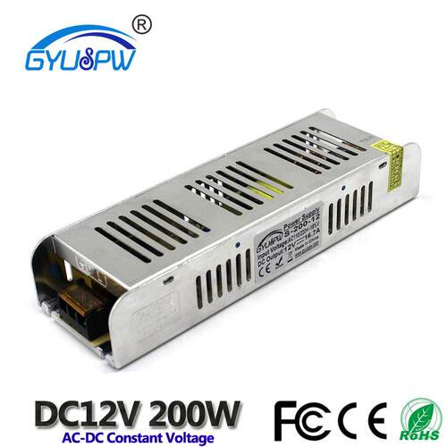 12V200W长条形LED电源 DC12V灯带灯箱开关电源 12V模组灯条电源