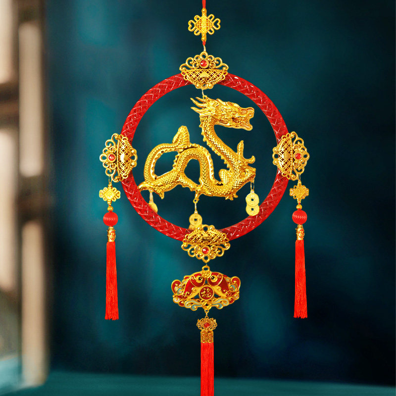 龙年招财龙挂件客厅室内玄关过年吉祥物装饰春节新年立体生肖挂饰