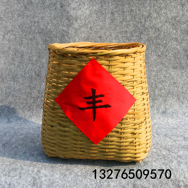 竹篓 农家纯手工竹篮 竹箩 竹筐 竹匾竹篮子 竹编织干花花篮花瓶