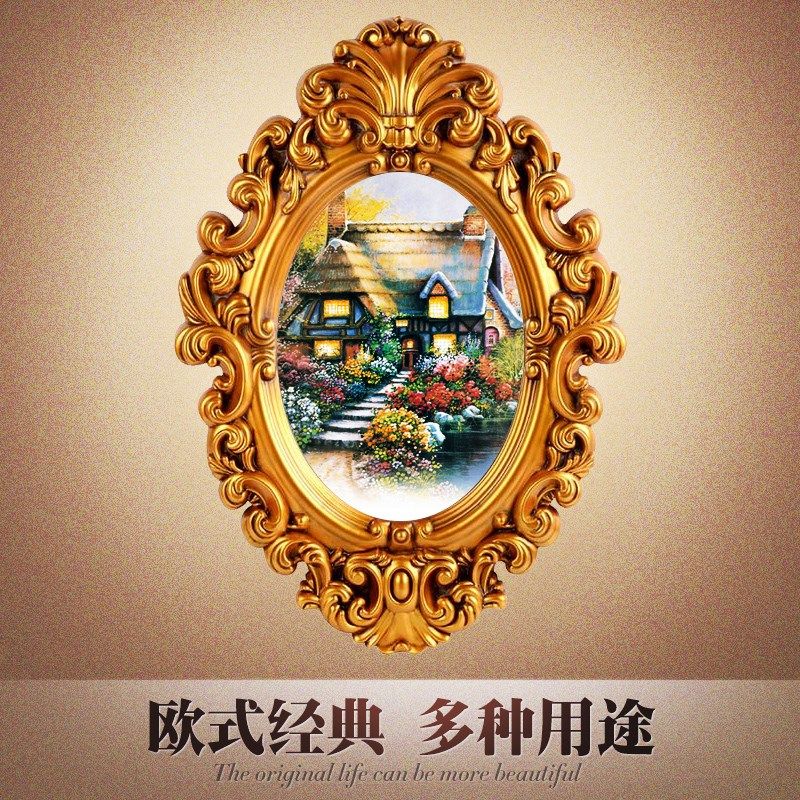 欧式复古精致椭圆相框画框装饰画人物肖像画装饰框儿童摄影相框