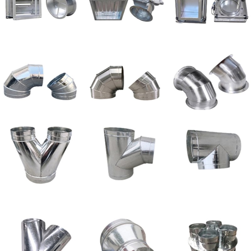 镀锌白铁皮螺旋风管白铁烟囱弯头螺纹螺旋管铁皮不锈钢管管道