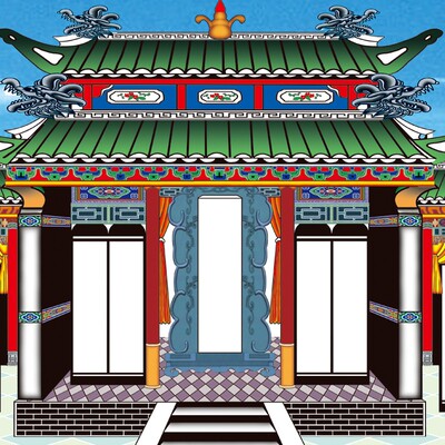 老祖宗家谱挂画族谱宗谱图挂轴祖子老式家堂轴子布料供奉祖先牌位