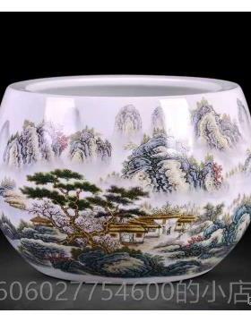 景德镇家黄色小花陶MHI瓷器插摆件中式客厅花电视柜居装饰品工艺