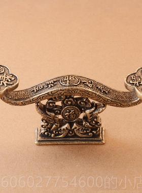 纯黄铜福创禄寿品如意饰F056缘家居办公桌面饰品意品铜工艺装饰礼