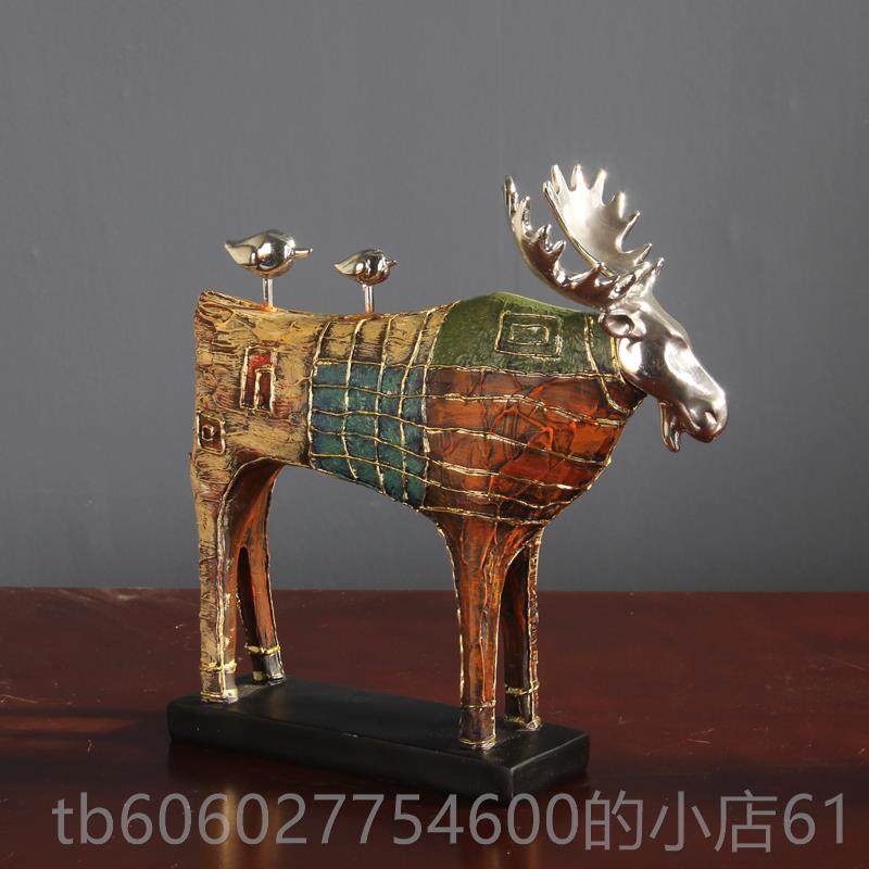 诗意居浪栖漫田园驯鹿摆件美式软古装饰品WPP复书房玄关橱柜装饰