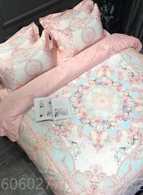 欧洲风格10床0支岛棉四件套比玛棉美国用品粉红色棉婚纯礼上四NNE